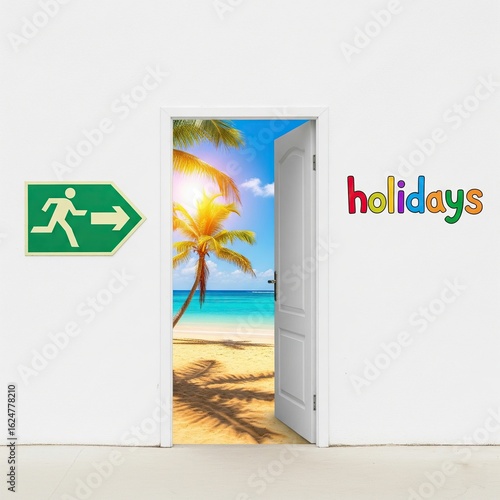 The image represents the longed-for gateway to freedom and relaxation.
Image generated with AI