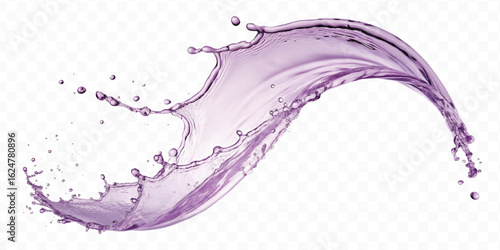 realistic 3d smooth liquid clean water splash in different color and curve style isolated on transparent background