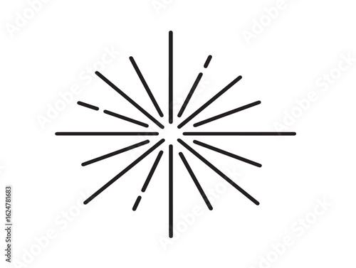 Sparkler icon in clean minimal vector line art