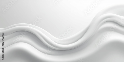 Elegant White Abstract Fluid Waves with Minimal Flow for Modern Clean Design Themes