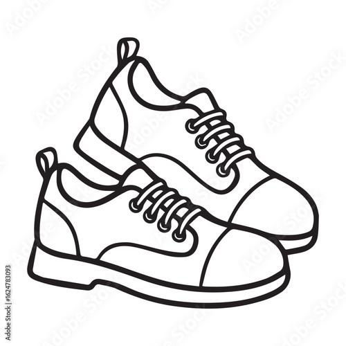 Pair of Shoes - Outline Vector Icon

