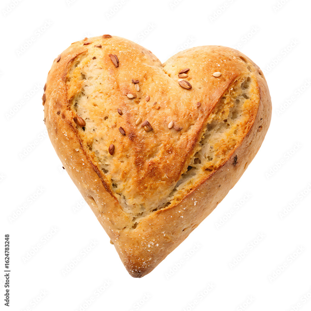 Heart shaped sourdough bread loaf isolated on a transparent background png Heart shaped sourdough bread loaf isolated on a transparent background png