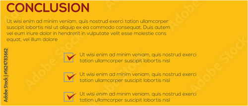 Conclusion summary with checked points and final decision for business