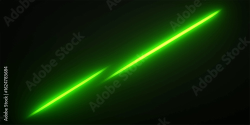 Green Laser Beam in Dark: A vivid green laser beam, sharp and dynamic, cuts through a stark black space, invoking a sense of cutting-edge technology, precision and futuristic design.