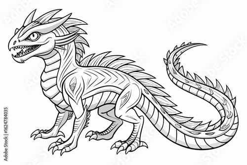 Wallpaper Mural coloring page line art the basilisk black vector Torontodigital.ca