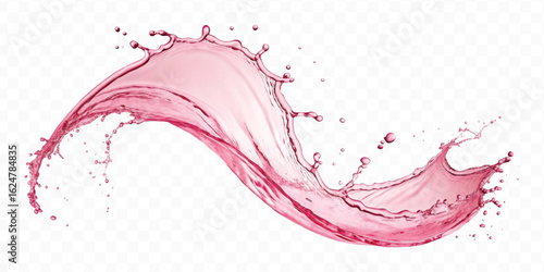 realistic 3d smooth liquid clean water splash in different color and curve  style isolated on transparent  background