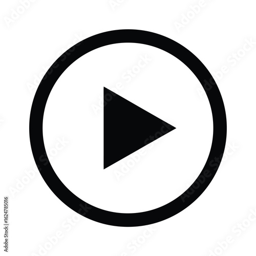 Play Video icon, meida player illustration sign. button symbol or logo.

