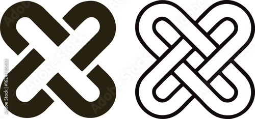 Interlocking icon vector set. combine illustration sign collection. interconnection symbol.
