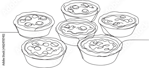 Minimalist delight: a single-line drawing showcasing adorable mi
