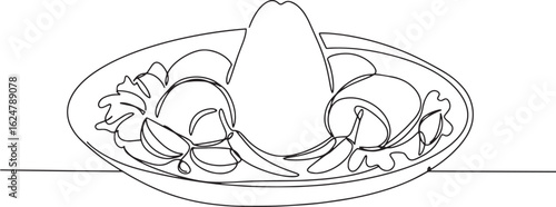 Elegant single continuous line drawing of ivoirian atti