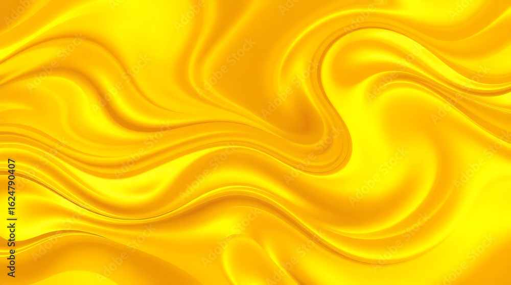 Obraz premium Abstract orange and gold liquid waves create a soft, flowing silk-like texture in this vibrant background design