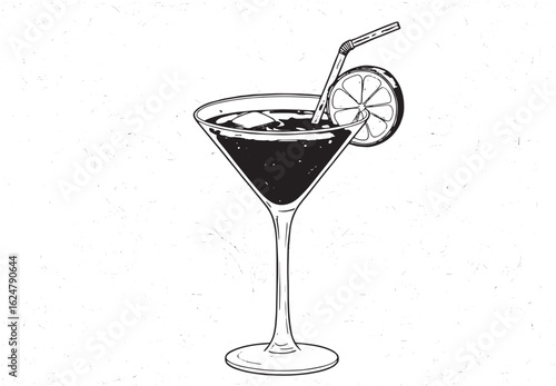 Stylized cosmopolitan illustration with intricate ornamental bac