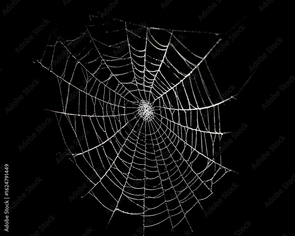 Fototapeta premium cobweb or spider web isolated on black background