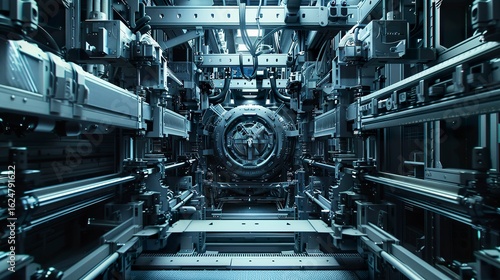 A photo of a printing machine assembly