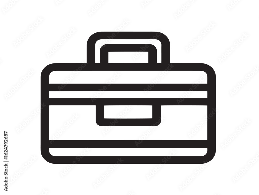 Flat toolbox outline icon in modern vector design Flat toolbox outline icon in modern vector design