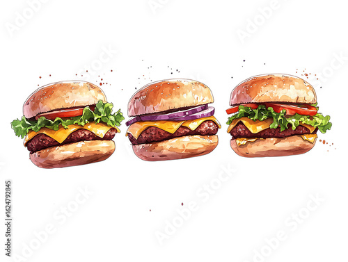  burger slice Pile falling