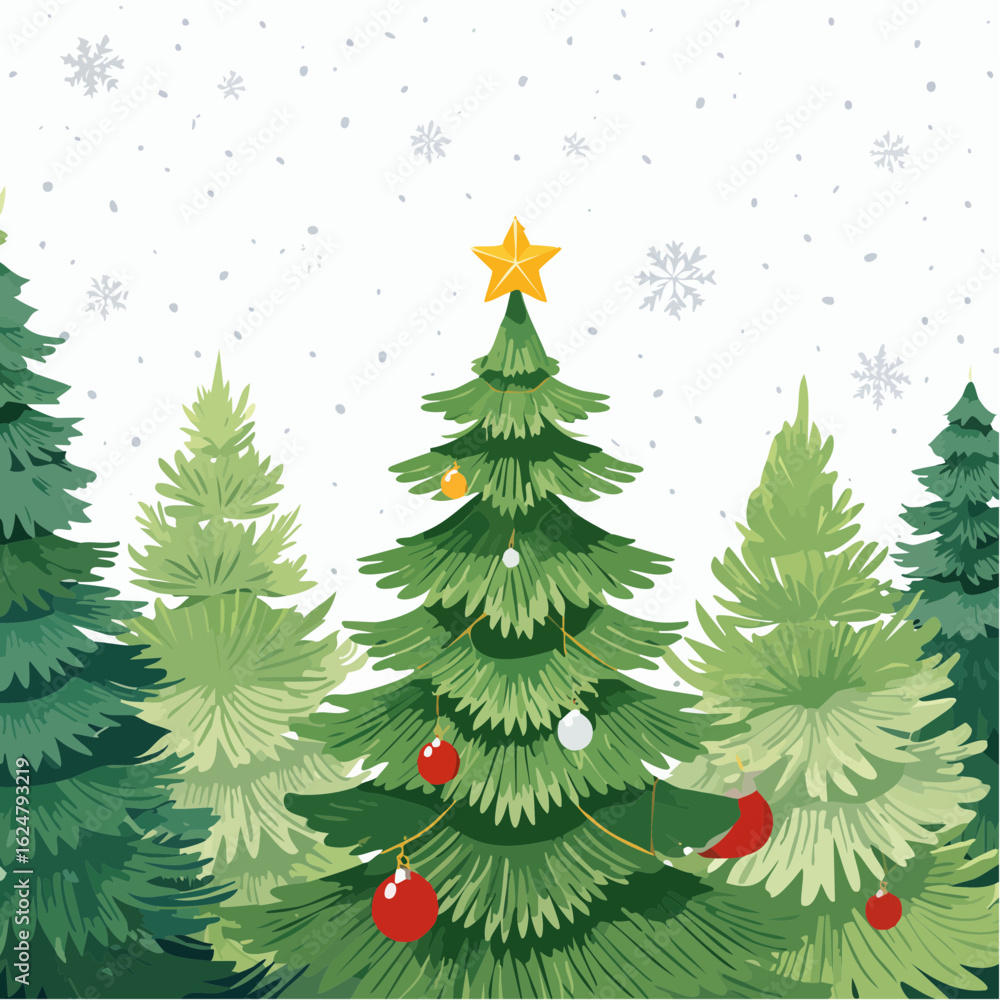 Fototapeta premium Christmas tree background vector illustration