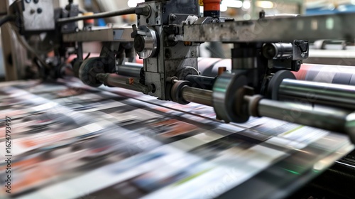 A photo of a printing machine in a factory
