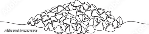 Minimalist Buckwheat Seeds Illustration in Continuous Line Art S