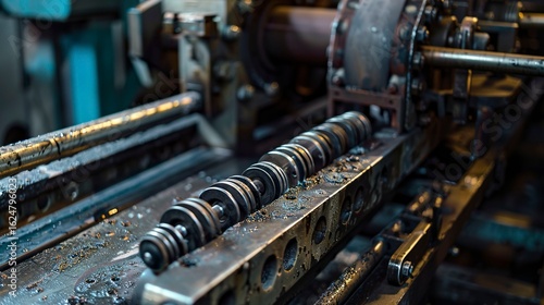A photo of a printing press components