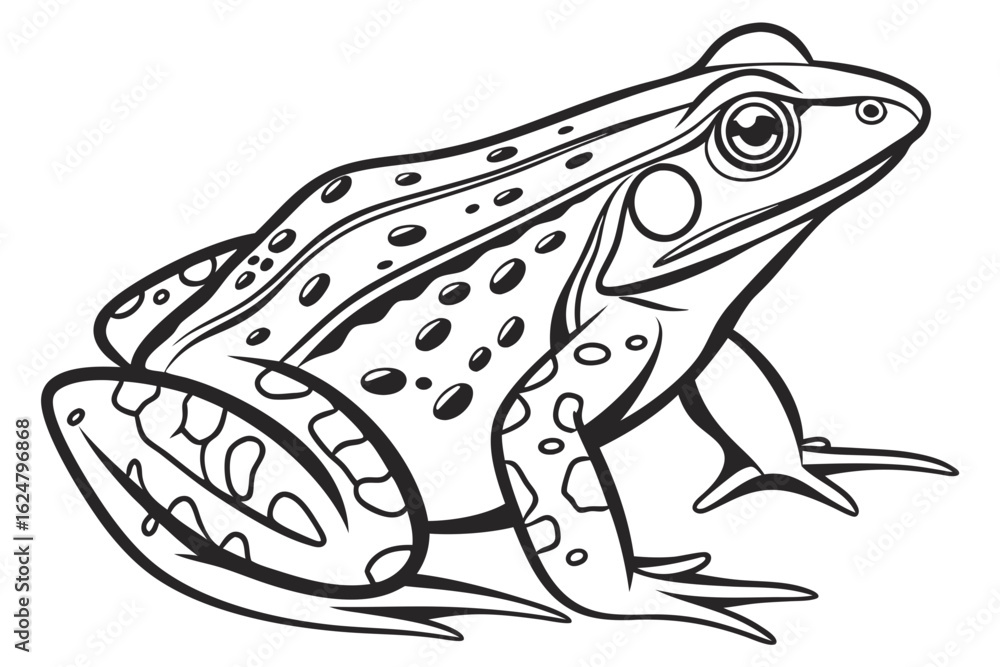 Fototapeta premium coloring page line art the frog black vector