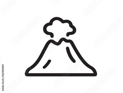Simple volcanic peak with lava in vector format