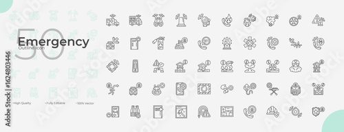 Emergency Line Editable Icons set. Vector illustration in modern thin line style of Emergency icons: safety, urgency, help, etc