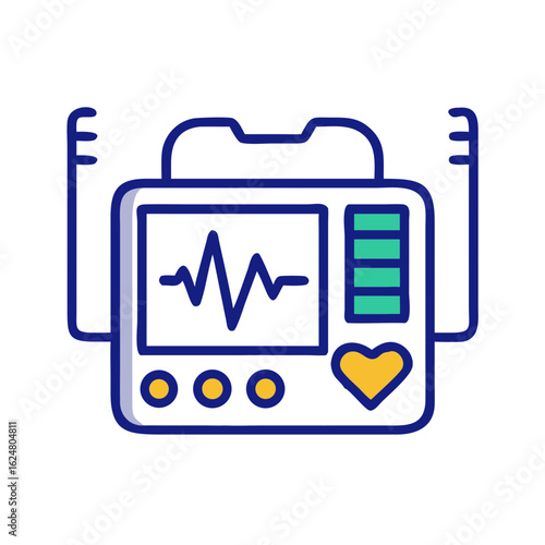 Medical monitor with heartbeat signal, symbolizing diagnostics, health monitoring, and emergency care
