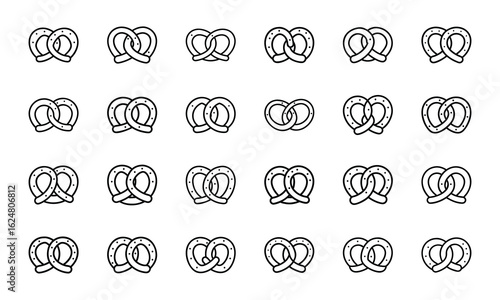 Fast Food Vector Icon Set of Burger, Pizza, French Fries, Hot Dog, Soda, Donut, Ice Cream, Flat Color Illustration for Restaurant Menu, Cafe, Sticker, Social Media, on White Background