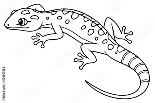 coloring page line art the gecko black vector