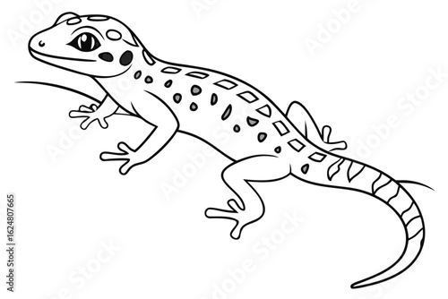 coloring page line art the gecko black vector