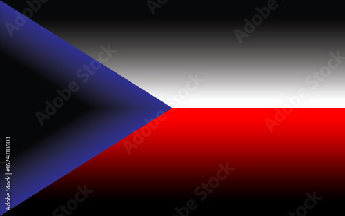 Czech Flag Inspired Gradient Background, modern interpretation of the Czech flag using smooth gradient colors. Ideal for presentations, creative layouts, or national events.