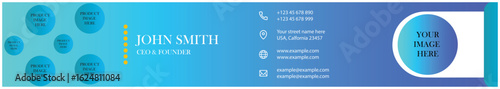 Modern business card design with contact information and personal details for john smith on a blue gradient background