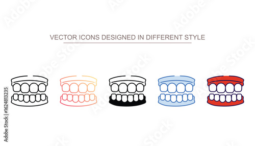 Teeth Jaw icon design with white background stock illustration