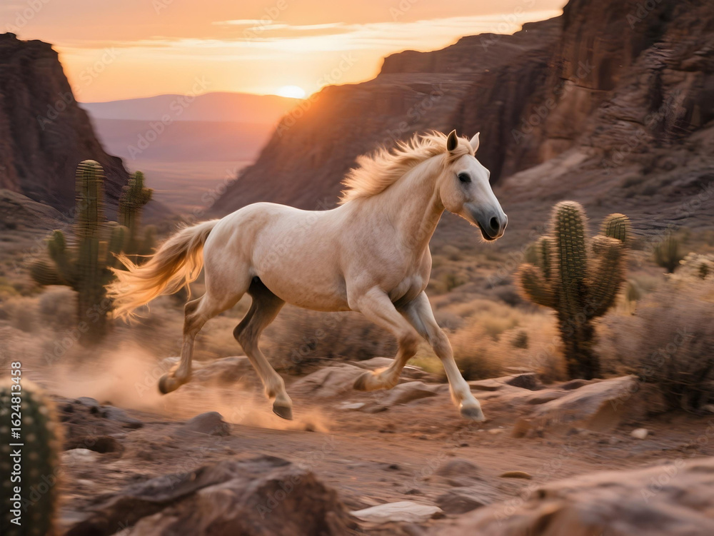 Fototapeta premium horse at sunset