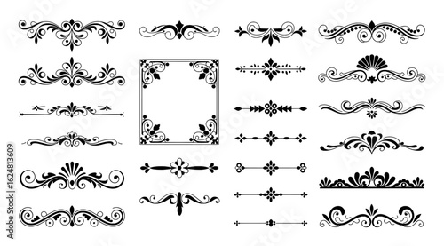 Elegant floral scrollwork and decorative borders flourish