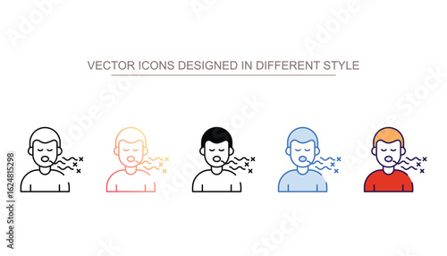 Bad Breath icon design with white background stock illustration