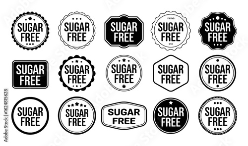 Sugar free labels and badges collection for product marking stamp