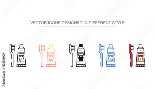 Tooth Brushes icon design with white background stock illustration