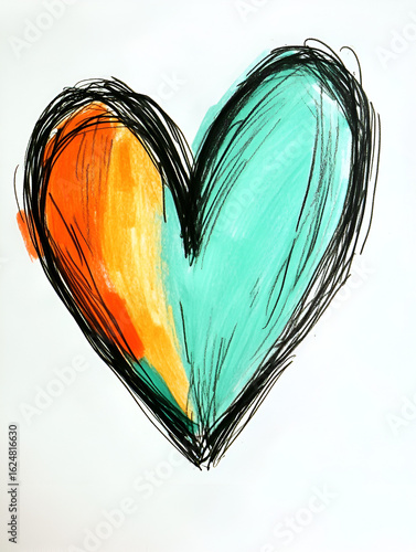 Drawn Blue Heart