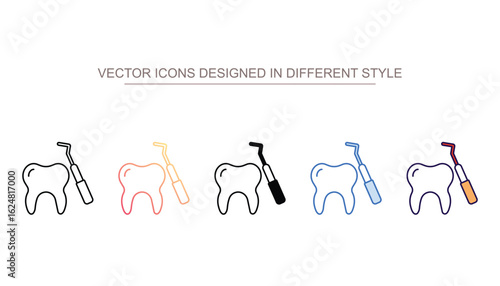 Dental Probe icon design with white background stock illustration