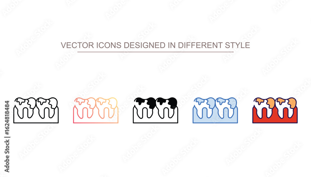 Fototapeta premium Tooth Decayed icon design with white background stock illustration