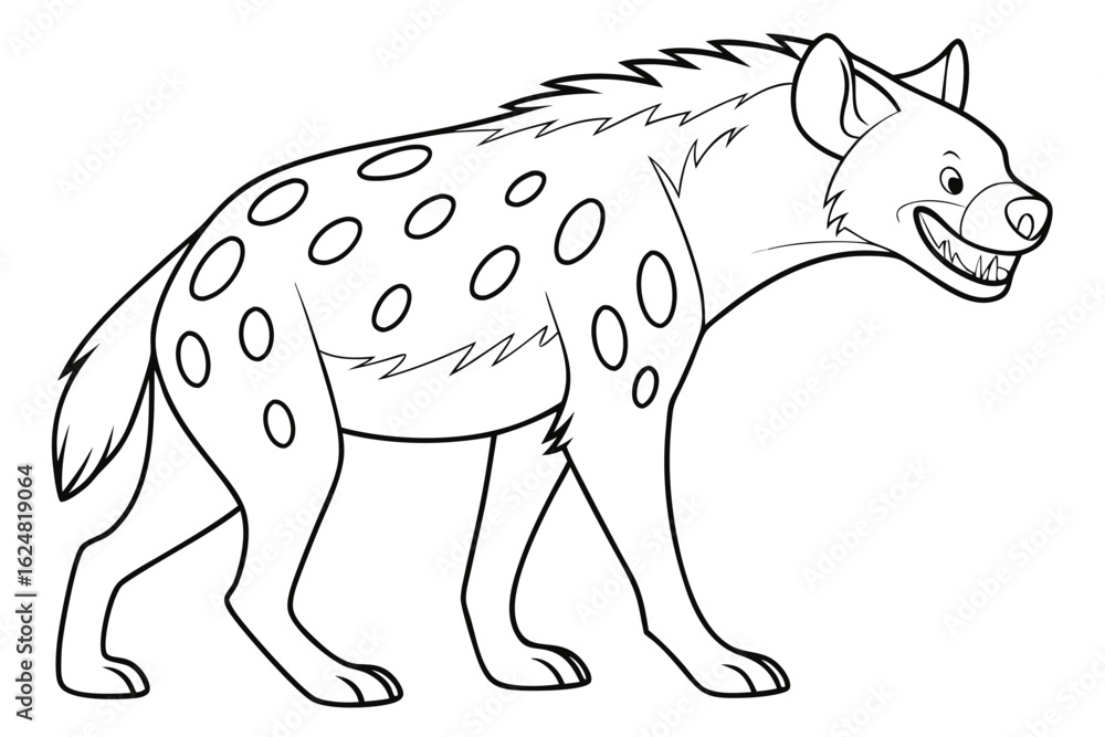 Fototapeta premium coloring page line art the hyena black vector