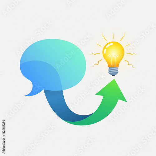 Continuous Improvement Feedback Loop Vector Concept with Lightbulb and Speech Bubble