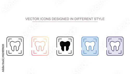 Dental X Ray icon design with white background stock illustration