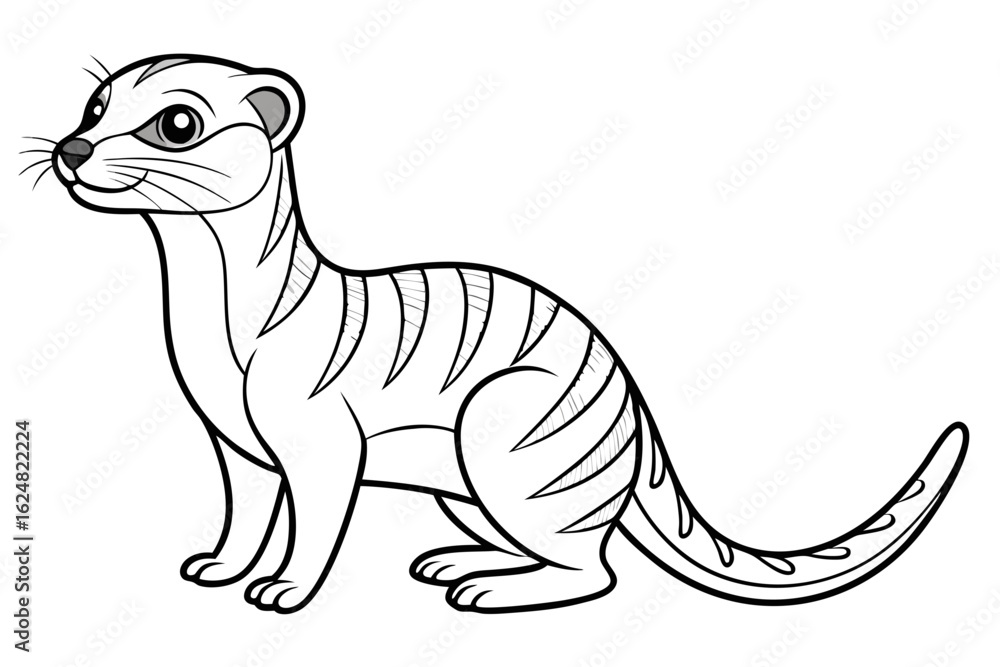 Obraz premium coloring page line art the meerkat black vector