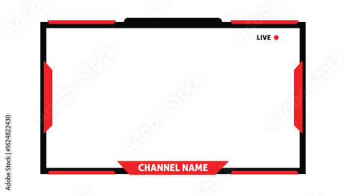 Stream webcam overlay. Game stream frames. Hud frame streaming media gamer broadcast webcam box video screen, Gaming channel stream overlay