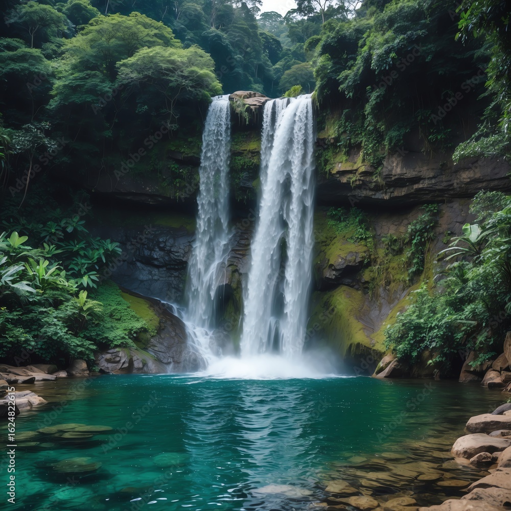 Naklejka premium waterfall in the forest