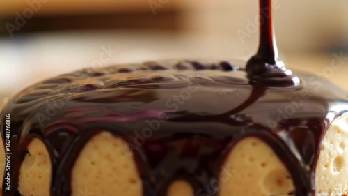 Chocolate Glaze Drizzled onto a Dessert
