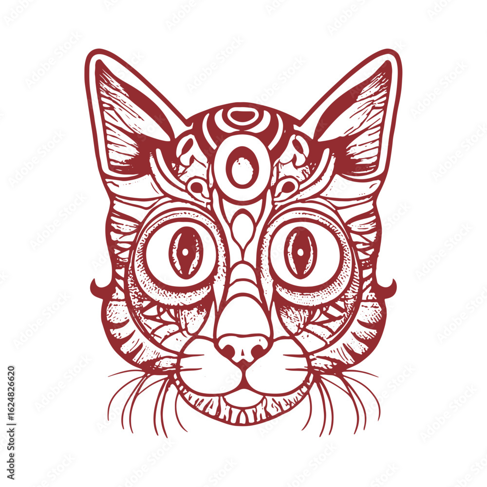 Fototapeta premium vector illustration of a cartoon cat